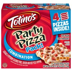 Totino's Party Pizza, Combination, Frozen Snacks, 4 Ct, 42.8 oz