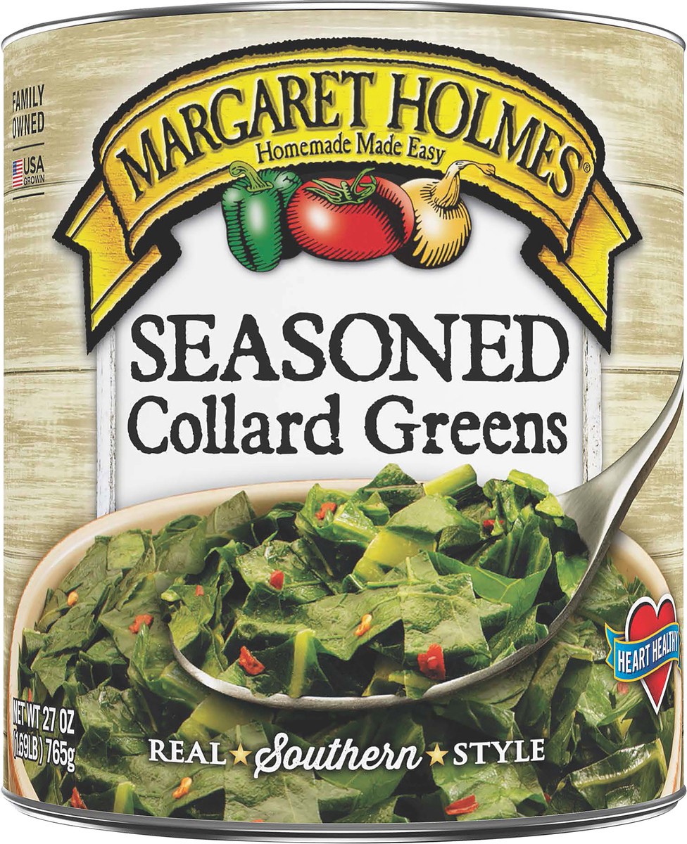 slide 1 of 9, Margaret Holmes Seasoned Collards, 27 oz