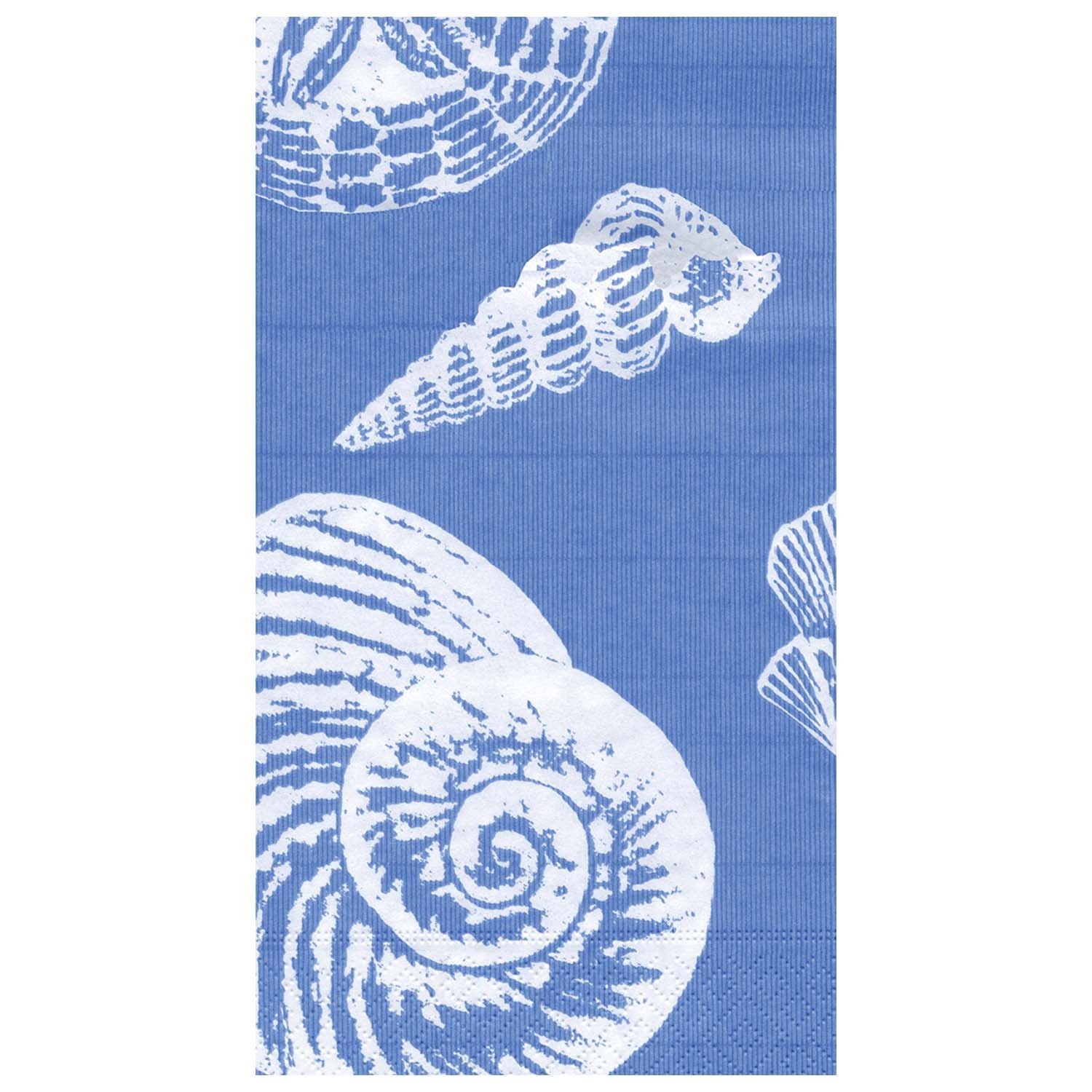 slide 1 of 1, Caspari Shell Blue Guest Napkins, 15 ct