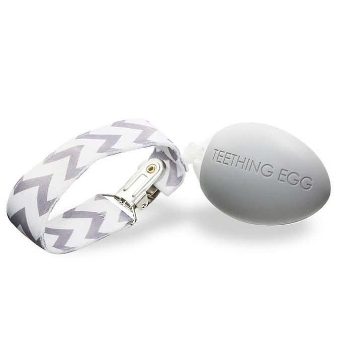 slide 1 of 3, The Teething Egg Teether - Soft Grey, 1 ct