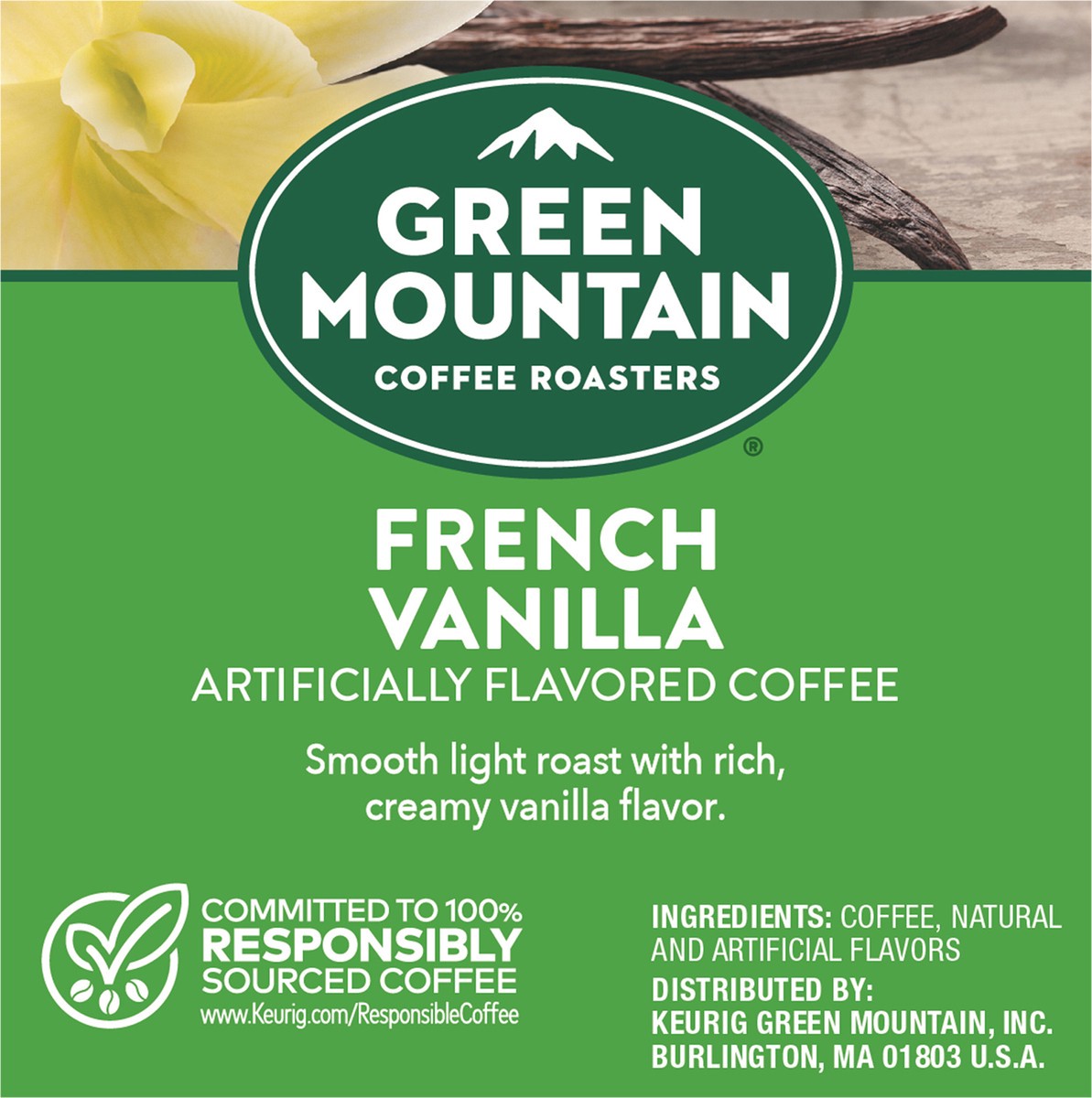 slide 4 of 10, Green Mountain Coffee Roasters French Vanilla Coffee, Keurig Single-Serve K-Cup pods, Light Roast, 10 Count, 10 ct