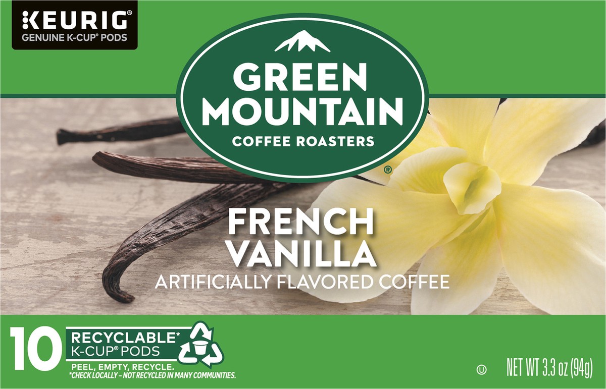 slide 2 of 10, Green Mountain Coffee Roasters French Vanilla Coffee, Keurig Single-Serve K-Cup pods, Light Roast, 10 Count, 10 ct