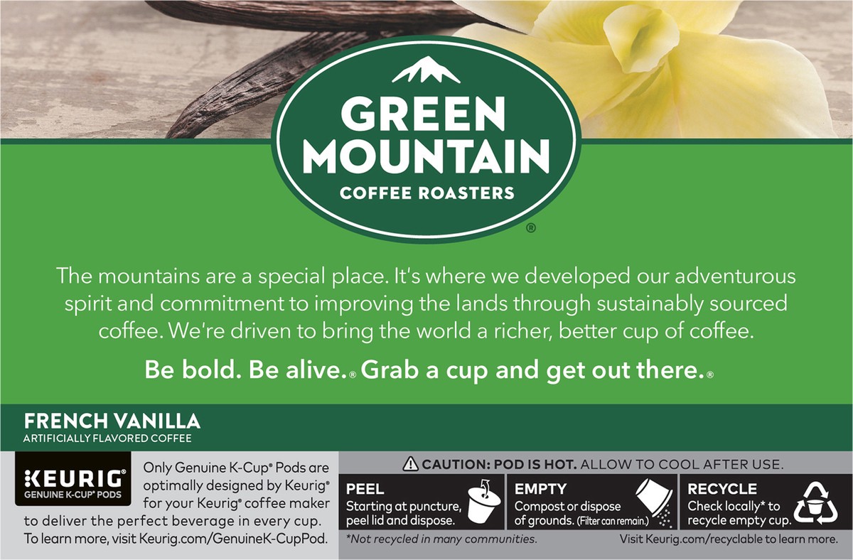 slide 7 of 10, Green Mountain Coffee Roasters French Vanilla Coffee, Keurig Single-Serve K-Cup pods, Light Roast, 10 Count, 10 ct