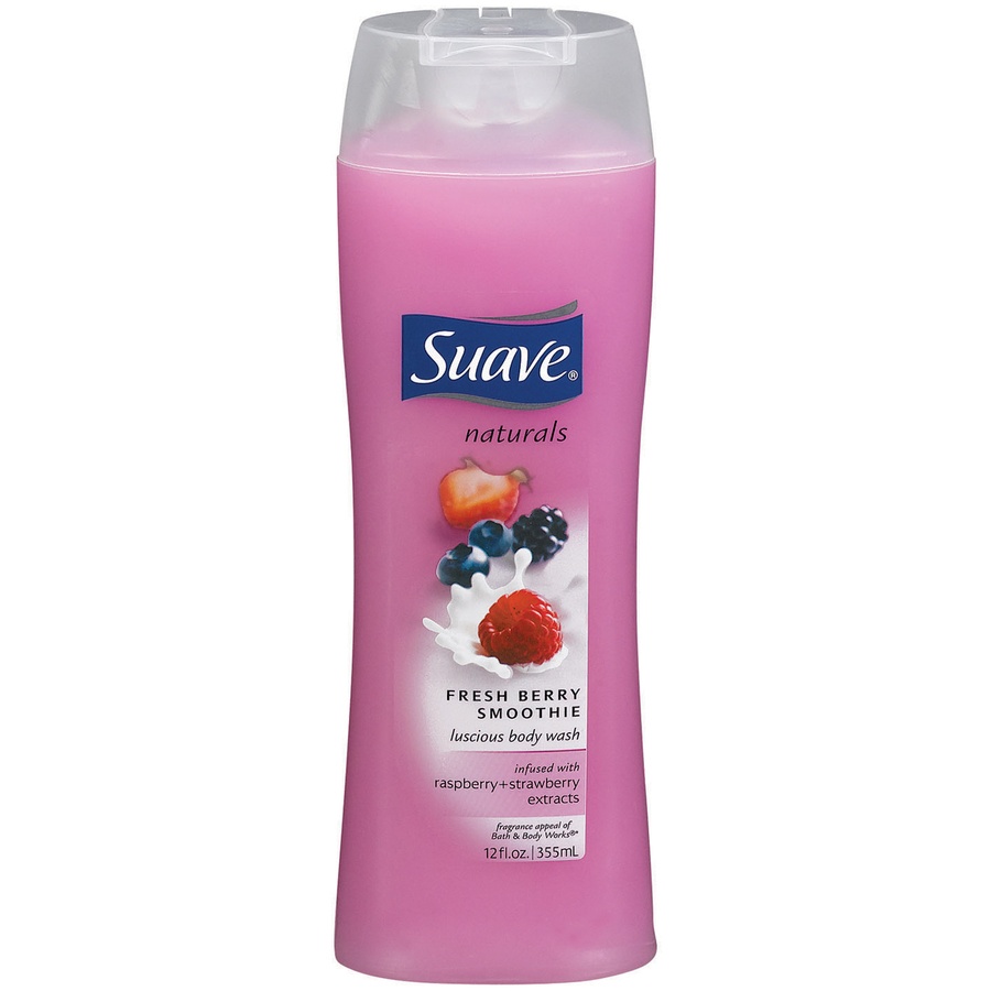 slide 1 of 1, Suave Fresh Berry Smoothie Bdoywash, 12 oz