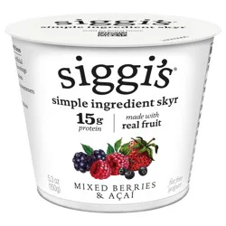 Siggi's siggi’s Icelandic Skyr Nonfat Yogurt, Acai Mixed Berry, 5.3 oz.