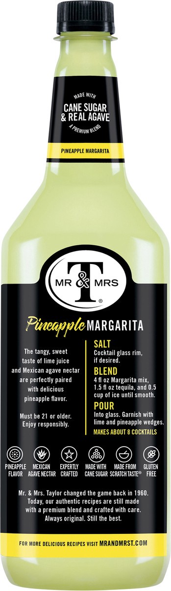 slide 5 of 11, Mr & Mrs T Pineapple Margarita Mix, 1 L bottle, 33.80 fl oz
