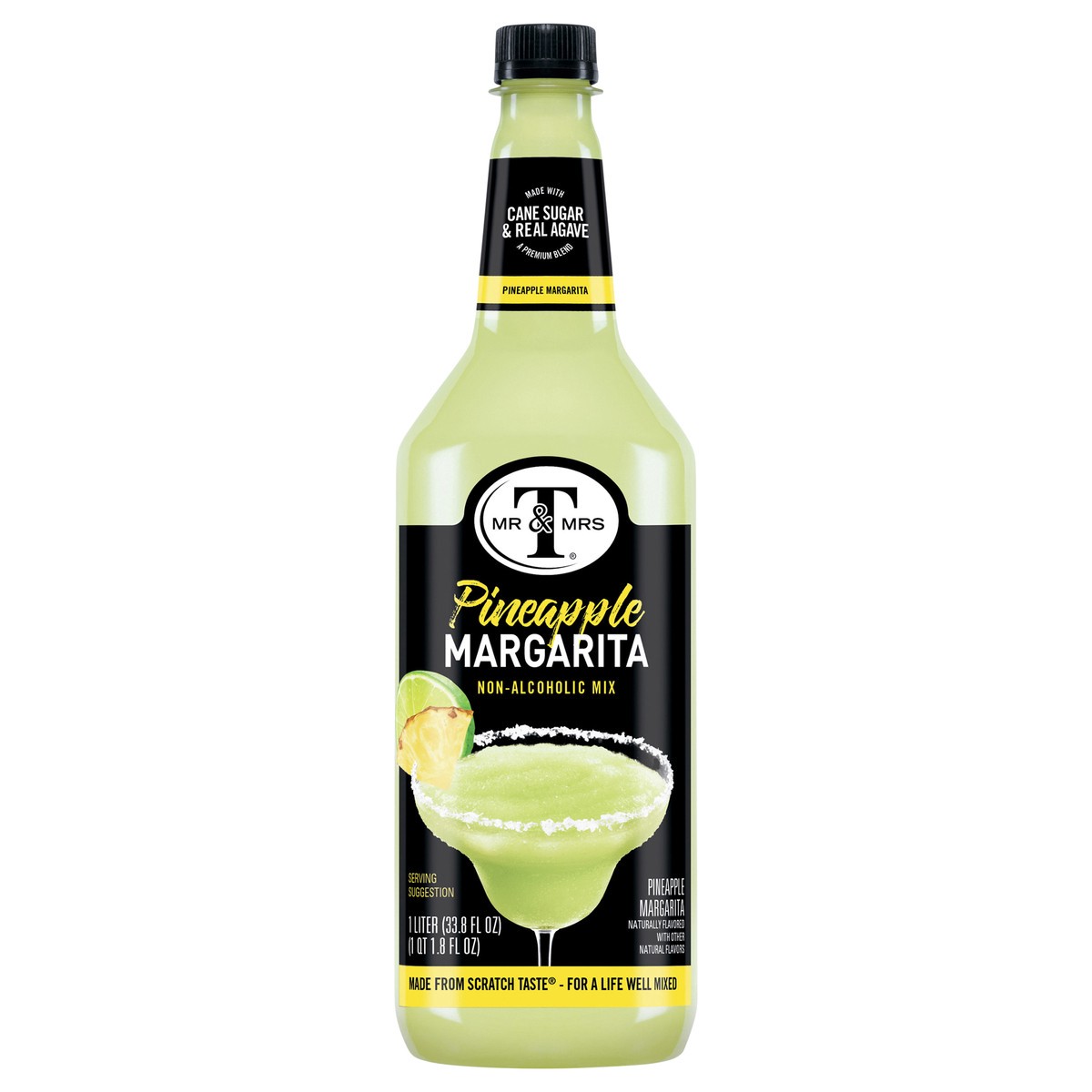 slide 1 of 11, Mr & Mrs T Pineapple Margarita Mix, 1 L bottle, 33.80 fl oz