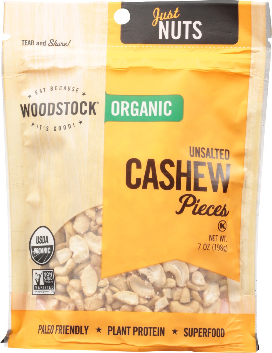 slide 6 of 13, Woodstock Organic Unsalted Cashew Pieces 7 oz, 7 oz