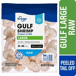 Kroger Wild Caught Large Raw Gulf Shrimp Peeled & Deveined Tail Off