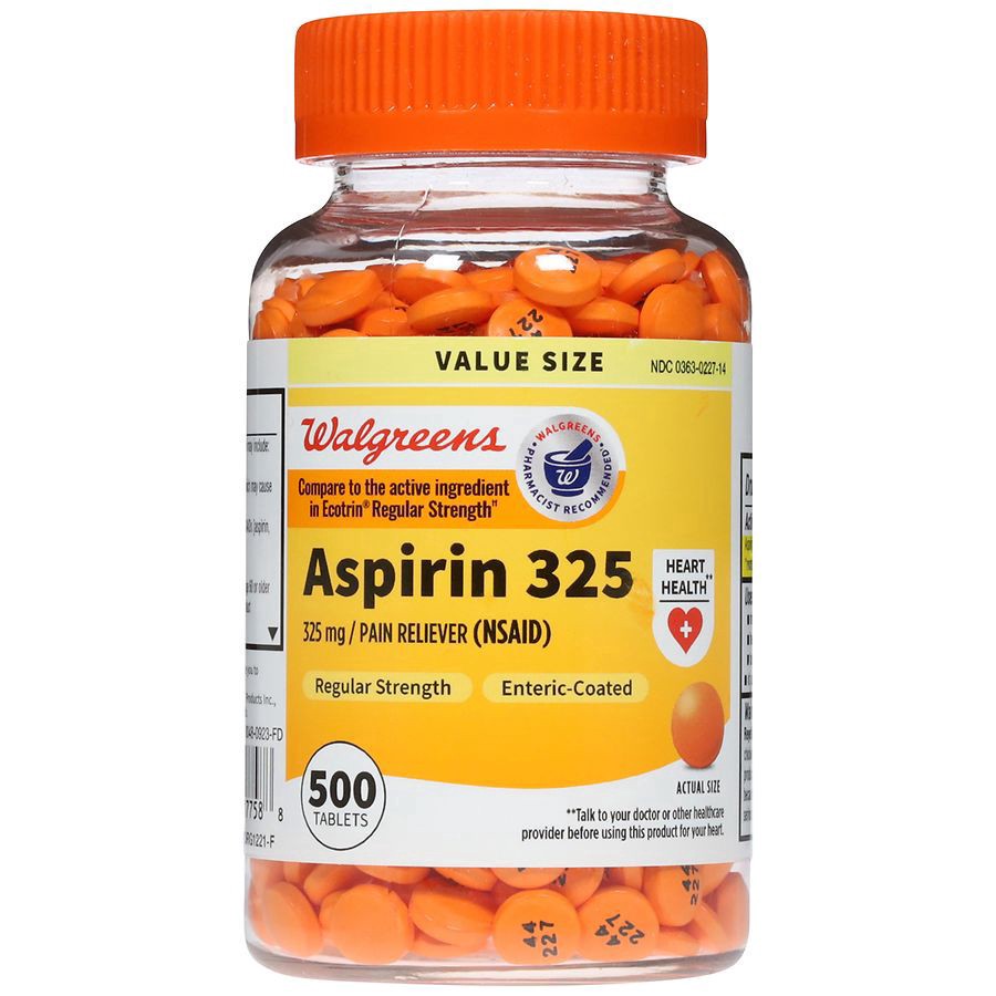 slide 4 of 5, Walgreens Regular Strength Aspirin 325Mg Tablets, 500 ct