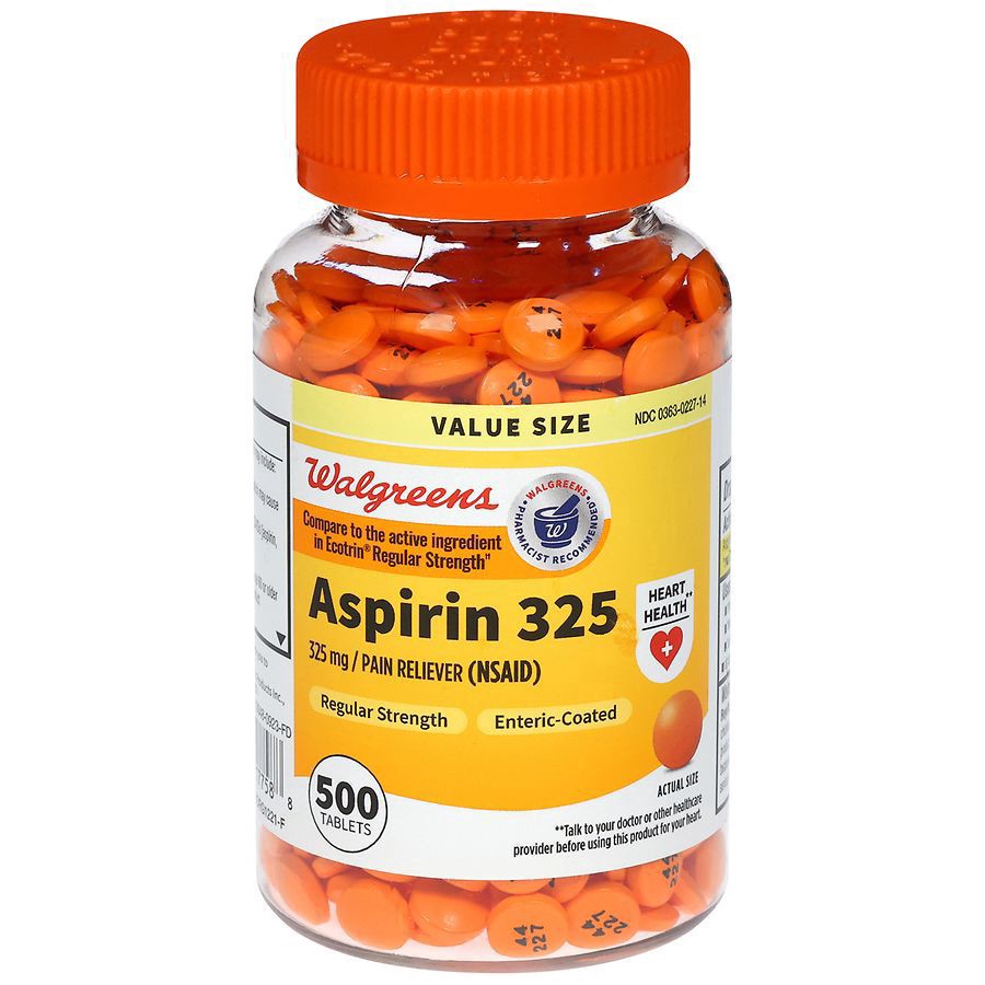 slide 1 of 5, Walgreens Regular Strength Aspirin 325Mg Tablets, 500 ct