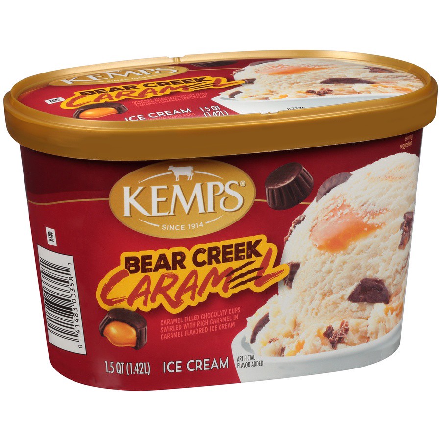 slide 4 of 8, Kemps Ice Cream, Bear Creek Caramel, 1.5 qt