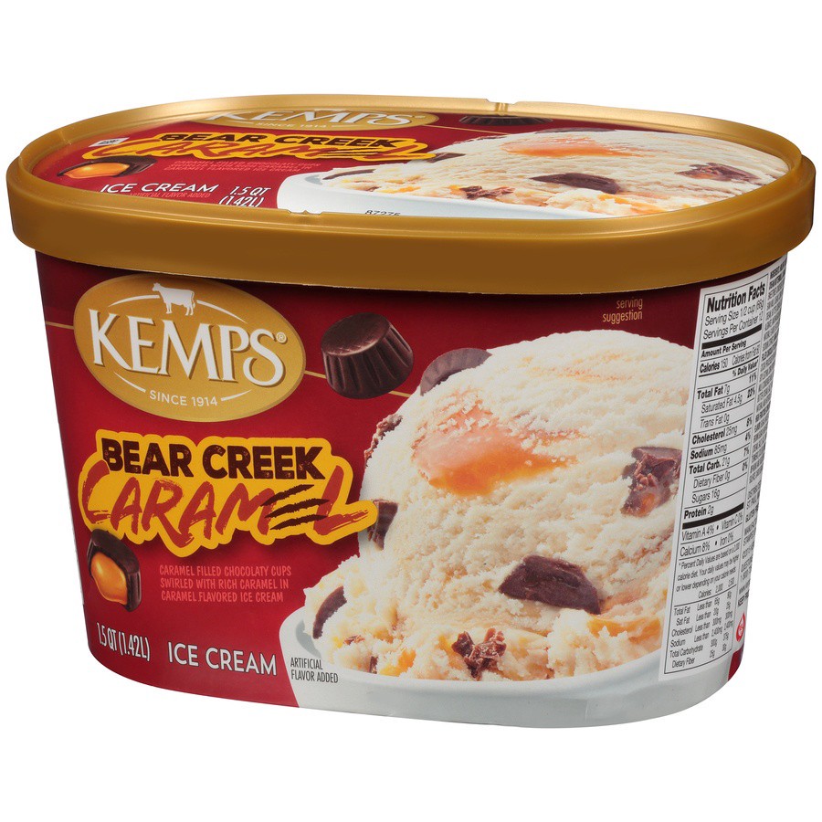 slide 6 of 8, Kemps Ice Cream, Bear Creek Caramel, 1.5 qt