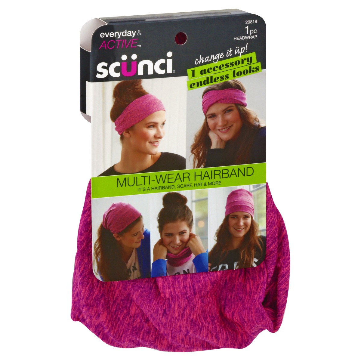 slide 3 of 9, scünci Every & Active Multi-Wear Hairband Headwrap 1 ea, 1 ct