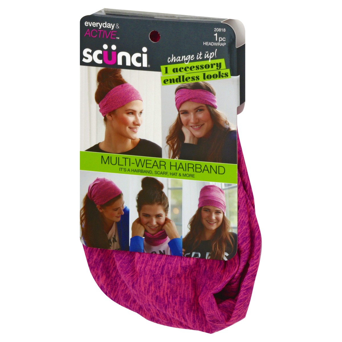 slide 9 of 9, scünci Every & Active Multi-Wear Hairband Headwrap 1 ea, 1 ct