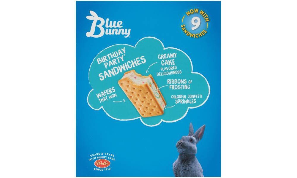 slide 3 of 3, Blue Bunny Frozen Premium Birthday Party Sandwiches, 9 ct