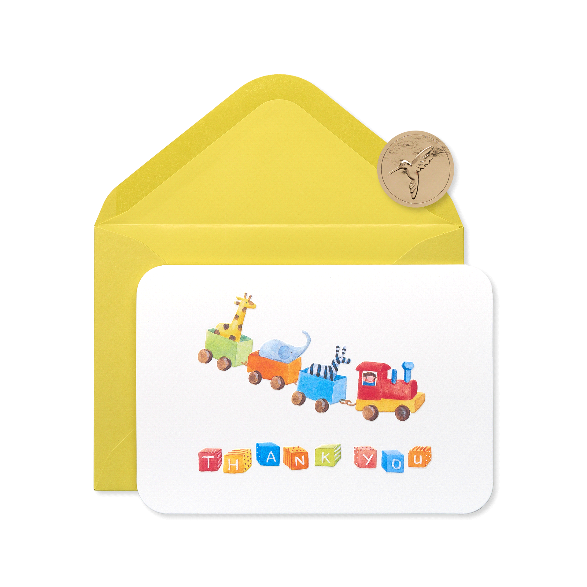 slide 1 of 1, Papyrus Baby Thank You Cards with Envelopes, Toy Train (12-Count), (12-count), 1 ct