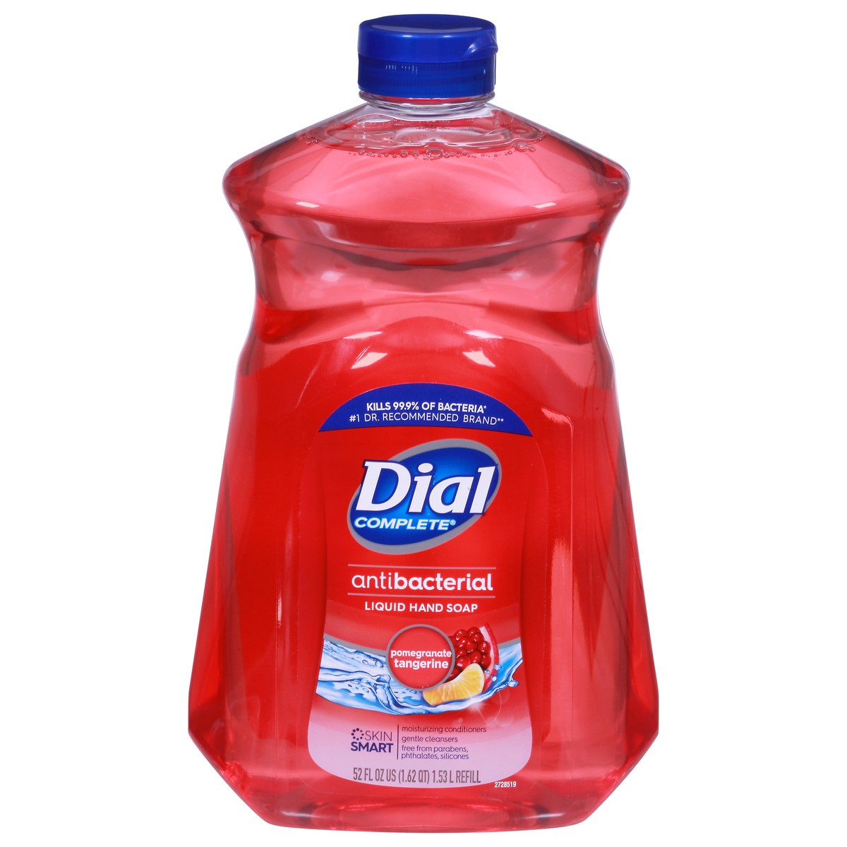 slide 1 of 9, Dial Complete Antibacterial Liquid Refill Pomegranate Tangerine Hand Soap 52 fl oz, 52 fl oz