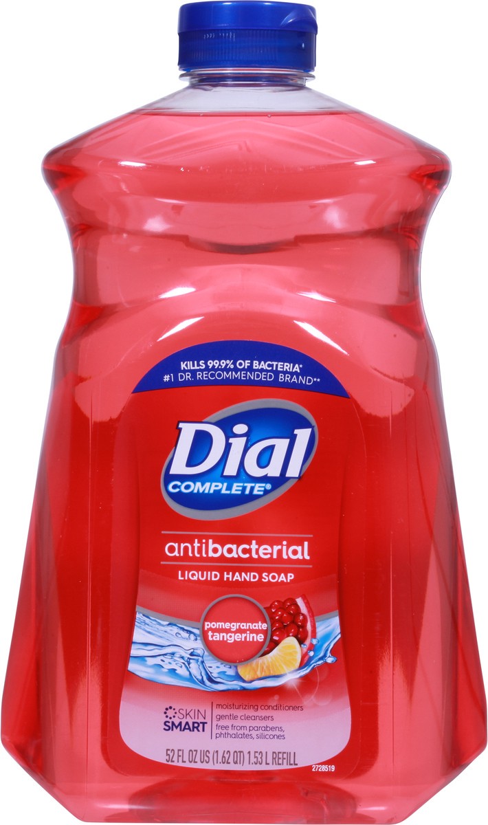 slide 4 of 9, Dial Complete Antibacterial Liquid Refill Pomegranate Tangerine Hand Soap 52 fl oz, 52 fl oz