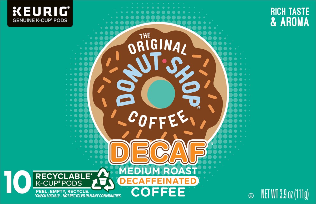 slide 10 of 10, The Original Donut Shop Decaf Keurig Single-Serve K-Cup Pods, Medium Roast Coffee- 10 ct, 10 ct