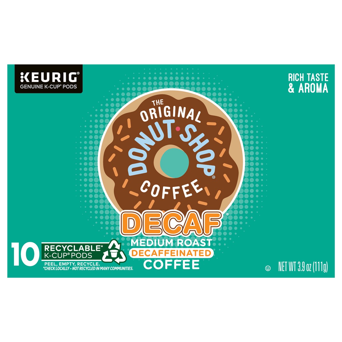 slide 3 of 10, The Original Donut Shop Decaf Keurig Single-Serve K-Cup Pods, Medium Roast Coffee- 10 ct, 10 ct