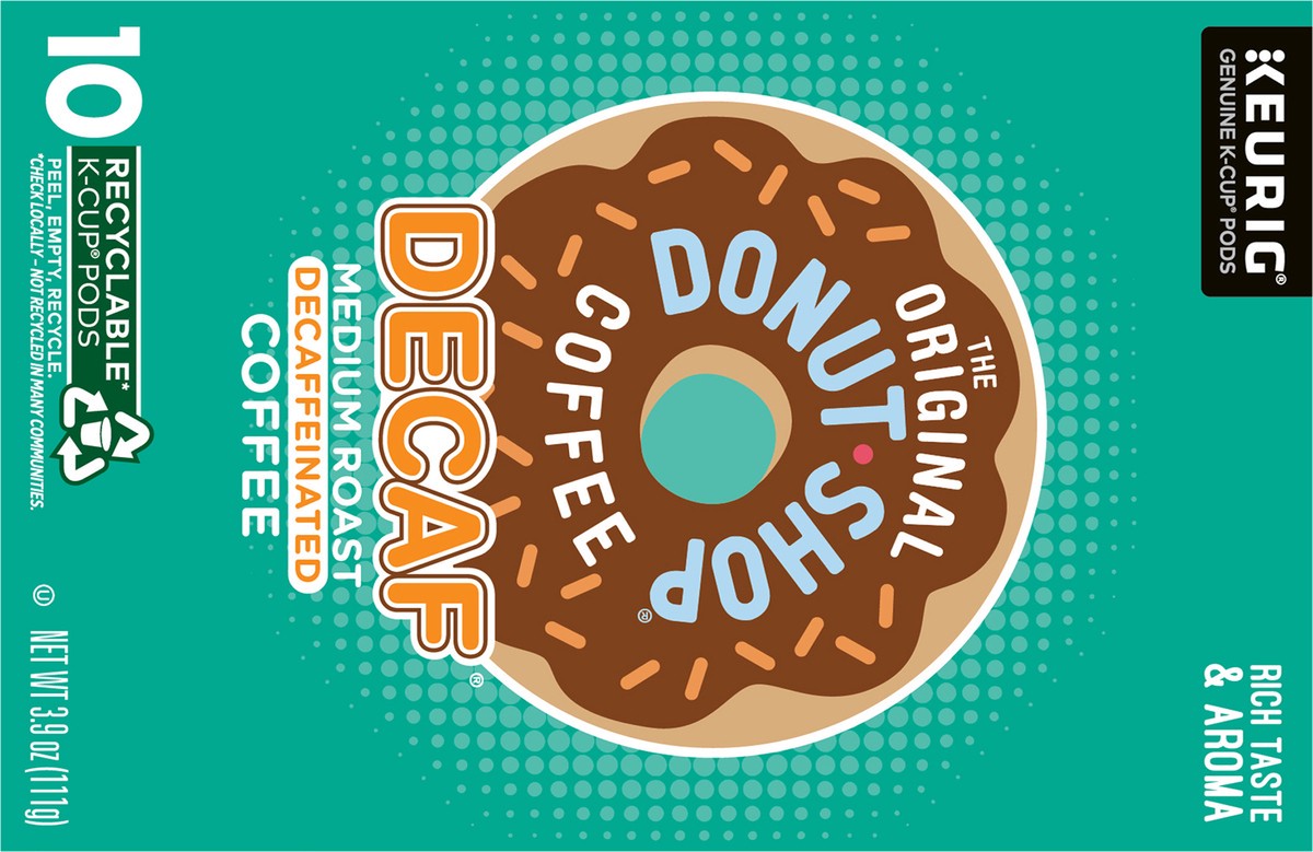 slide 7 of 10, The Original Donut Shop Decaf Keurig Single-Serve K-Cup Pods, Medium Roast Coffee- 10 ct, 10 ct