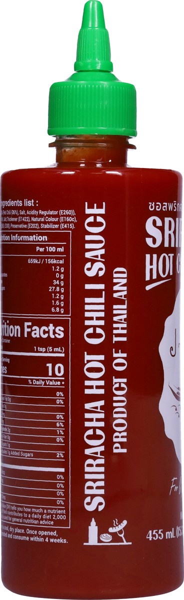 slide 7 of 13, J-Lek Hot Sriracha Chili Sauce 15.38 fl oz, 15.38 fl oz