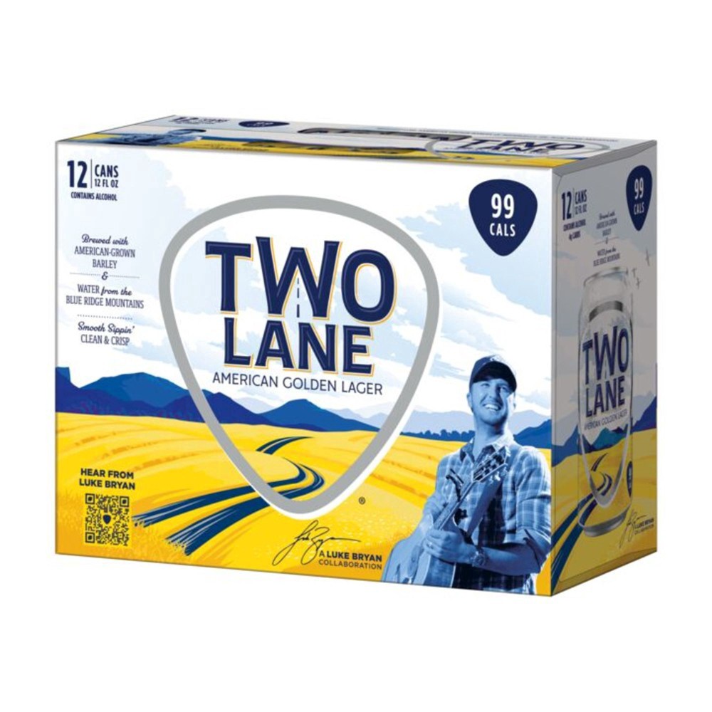 slide 12 of 28, Two Lane American Golden Lager Craft Beer, 12 pk 12 fl oz Cans, 4.2% ABV, 12 ct; 12 fl oz