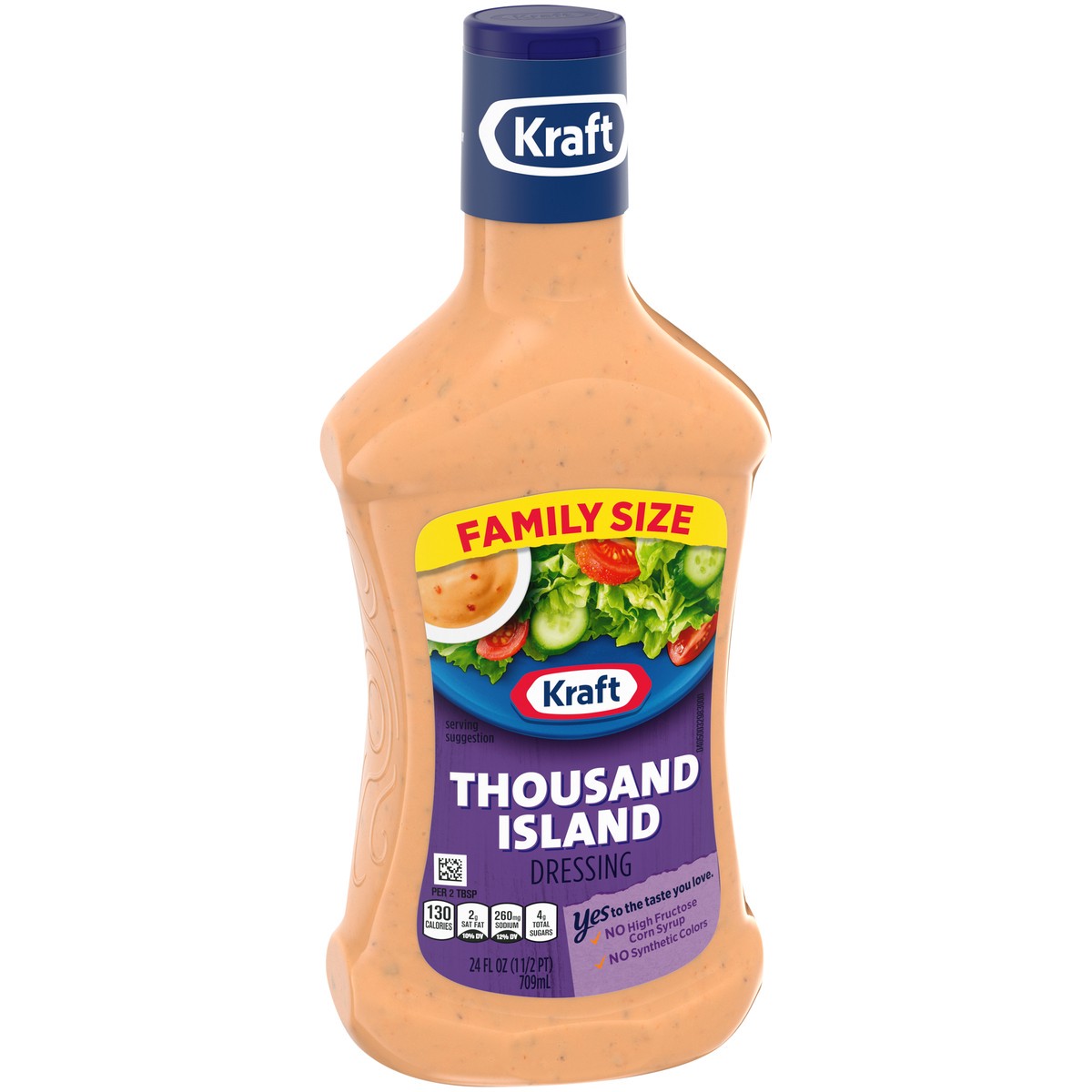 slide 2 of 9, Kraft Thousand Island Salad Dressing Family Size, 24 fl oz Bottle, 24 fl oz
