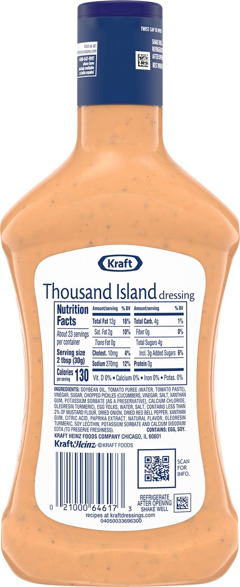 slide 5 of 9, Kraft Thousand Island Salad Dressing Family Size, 24 fl oz Bottle, 24 fl oz