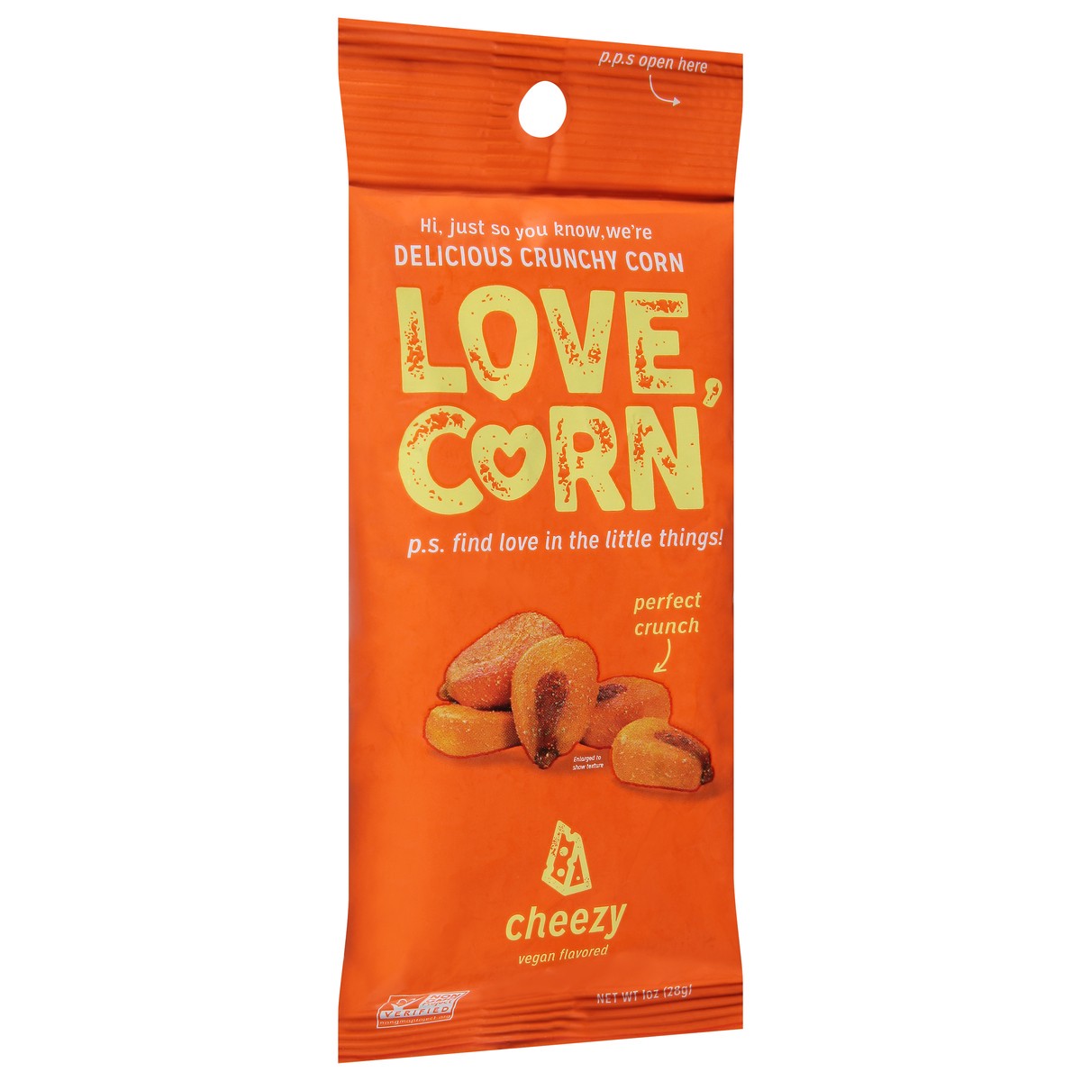 slide 7 of 9, LOVE CORN Cheezy Vegan Flavor Crunchy Corn 1 oz, 1 oz