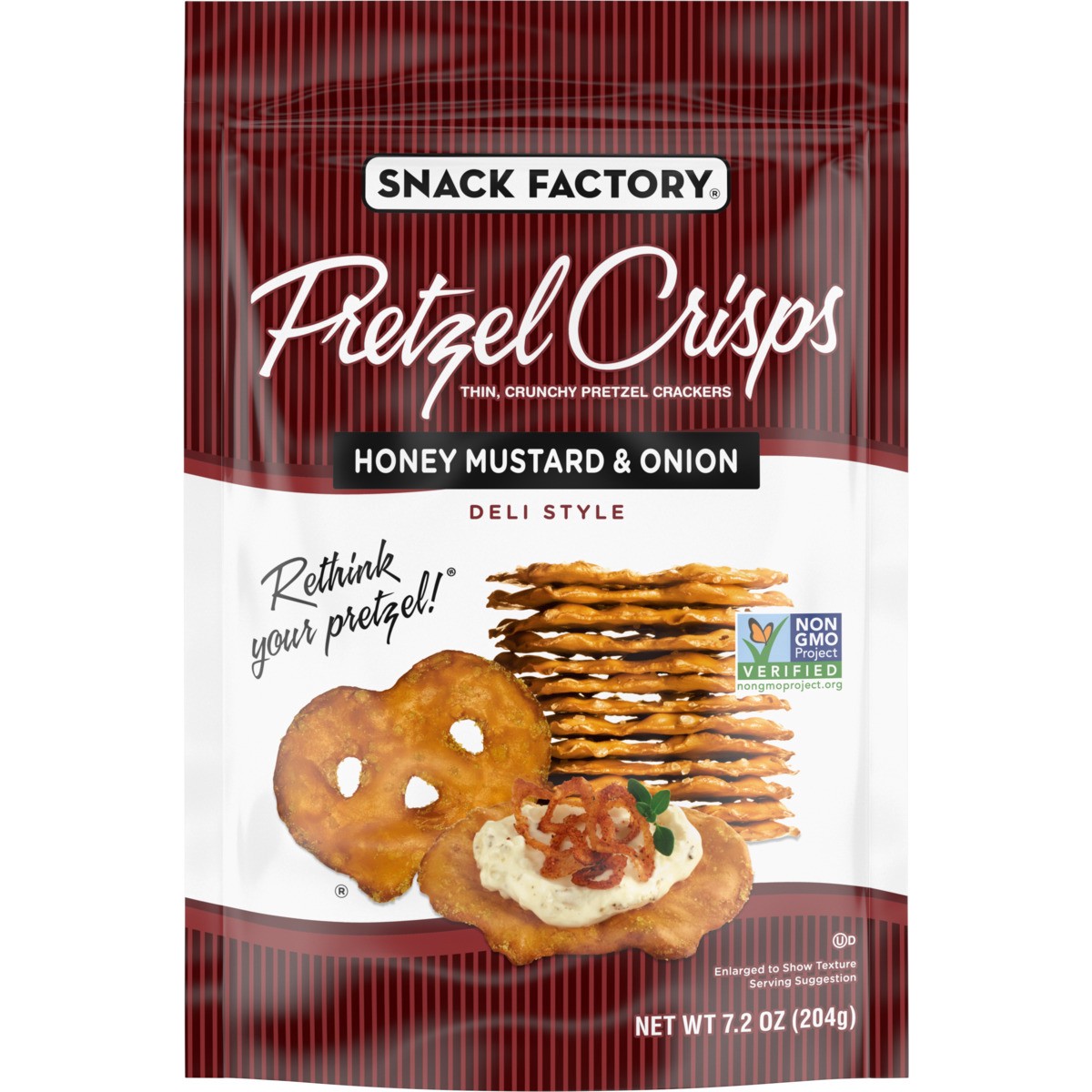 slide 1 of 5, Snack Factory Pretzel Crisps, Honey Mustard and Onion, 7.2 Oz, 7.2 oz