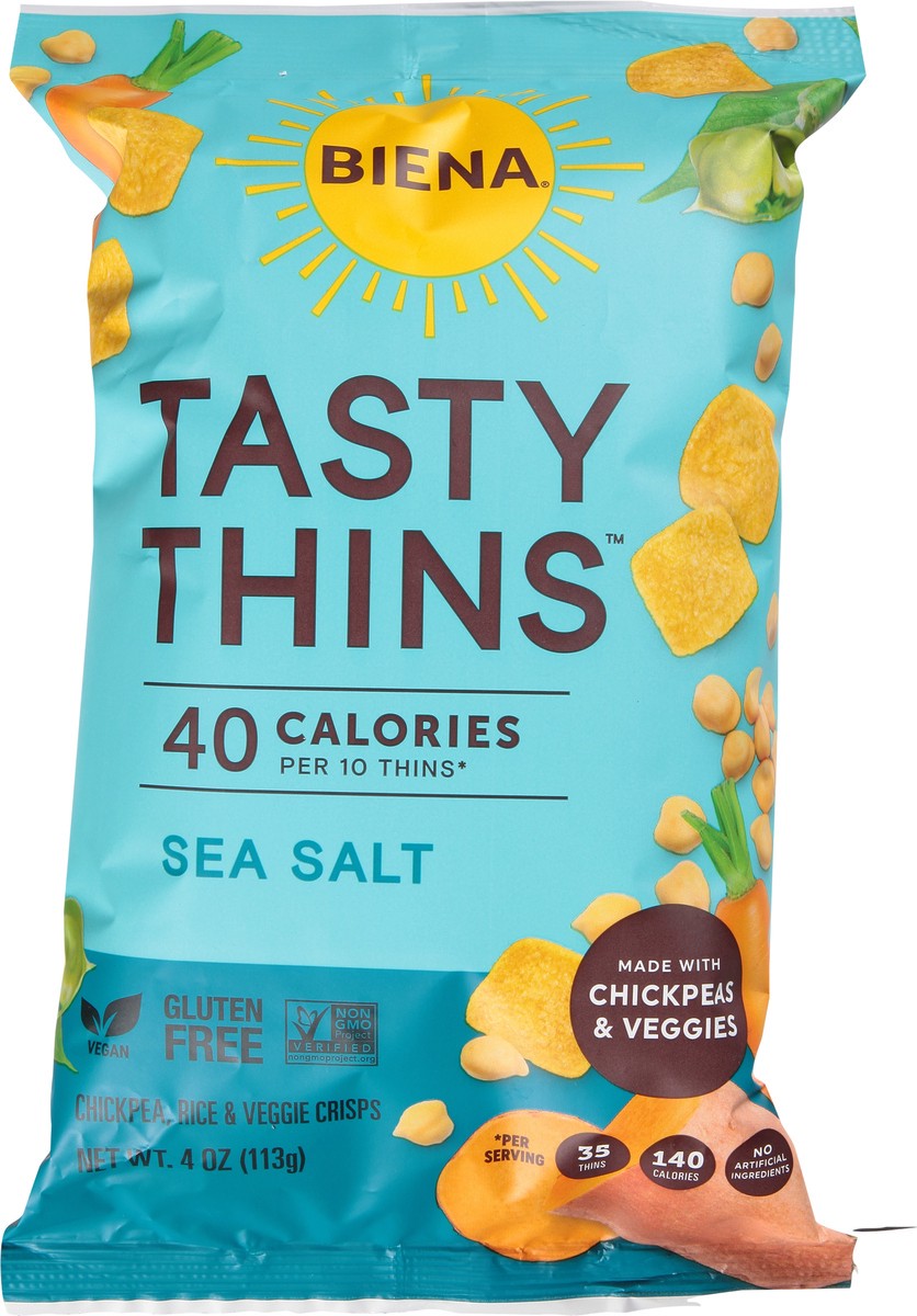 slide 6 of 9, Biena Tasty Thins Sea Salt Veggie Crisps 4 oz, 1 ct