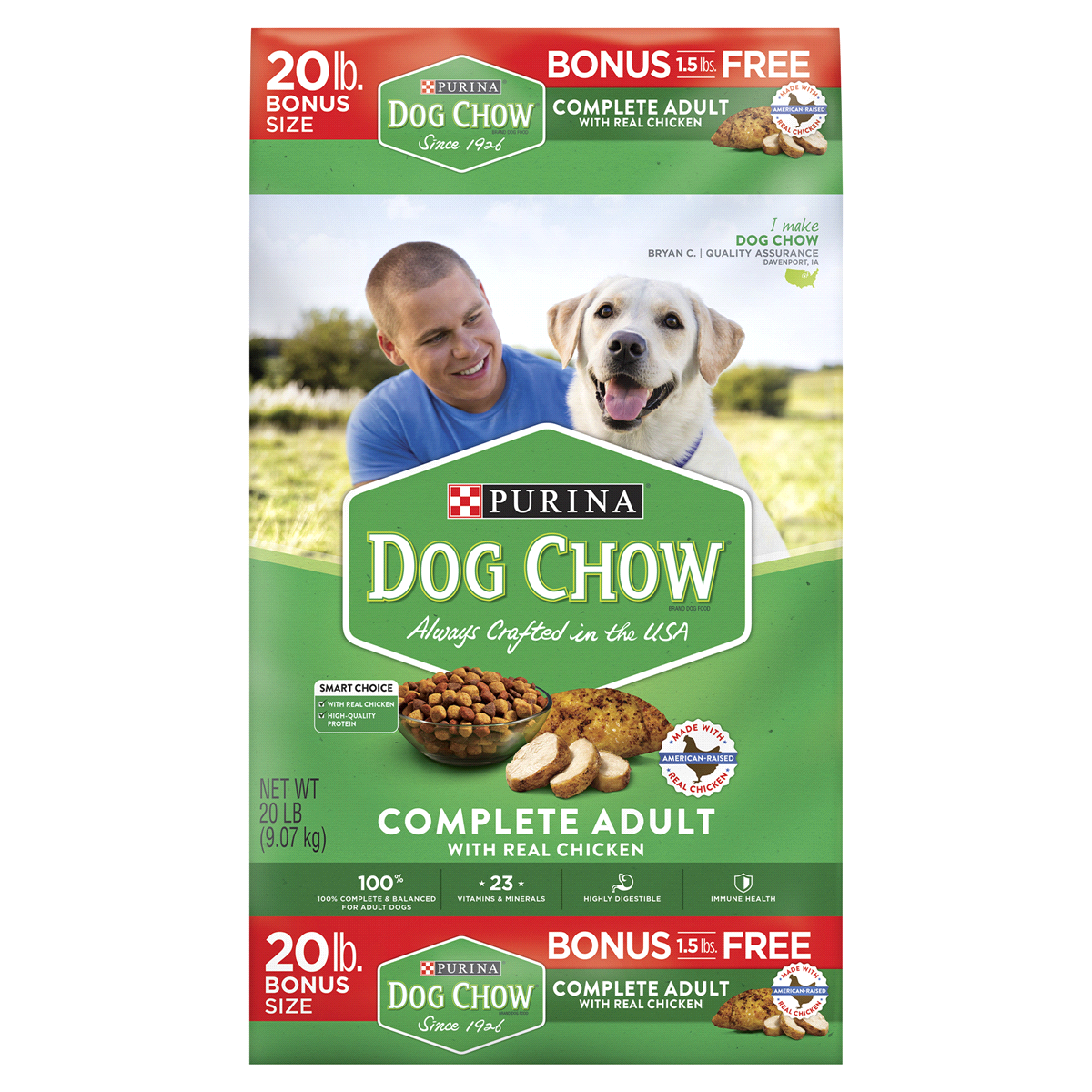 slide 1 of 1, Dog Chow Dog Food, 20 lb