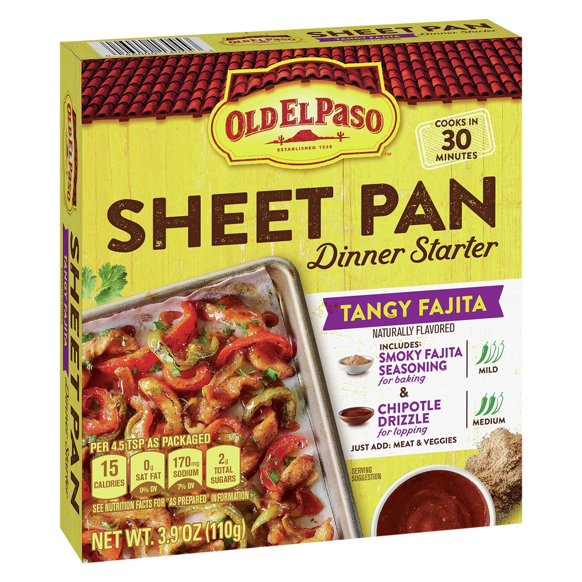 slide 3 of 11, Old El Paso Tangy Fajita Sheet Pan Dinner Starter, 3.9 OZ, 3.9 oz