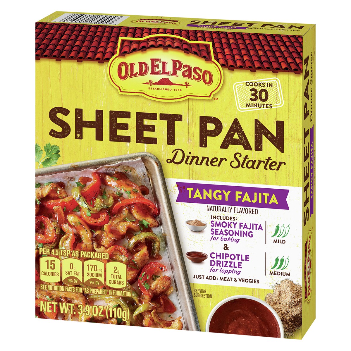 slide 4 of 11, Old El Paso Tangy Fajita Sheet Pan Dinner Starter, 3.9 OZ, 3.9 oz