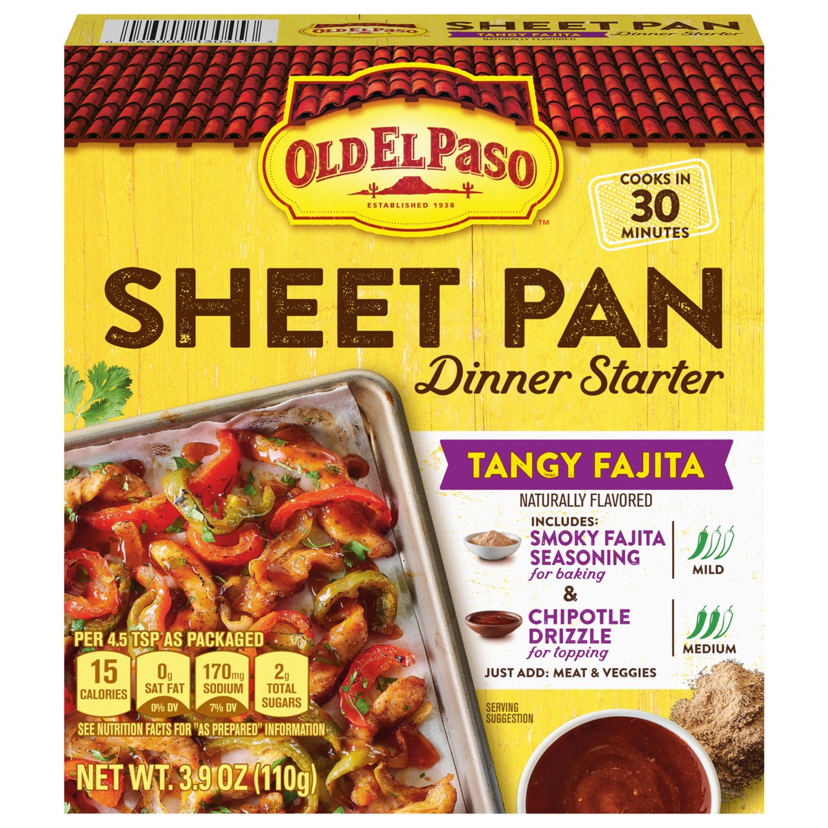 slide 1 of 11, Old El Paso Tangy Fajita Sheet Pan Dinner Starter, 3.9 OZ, 3.9 oz