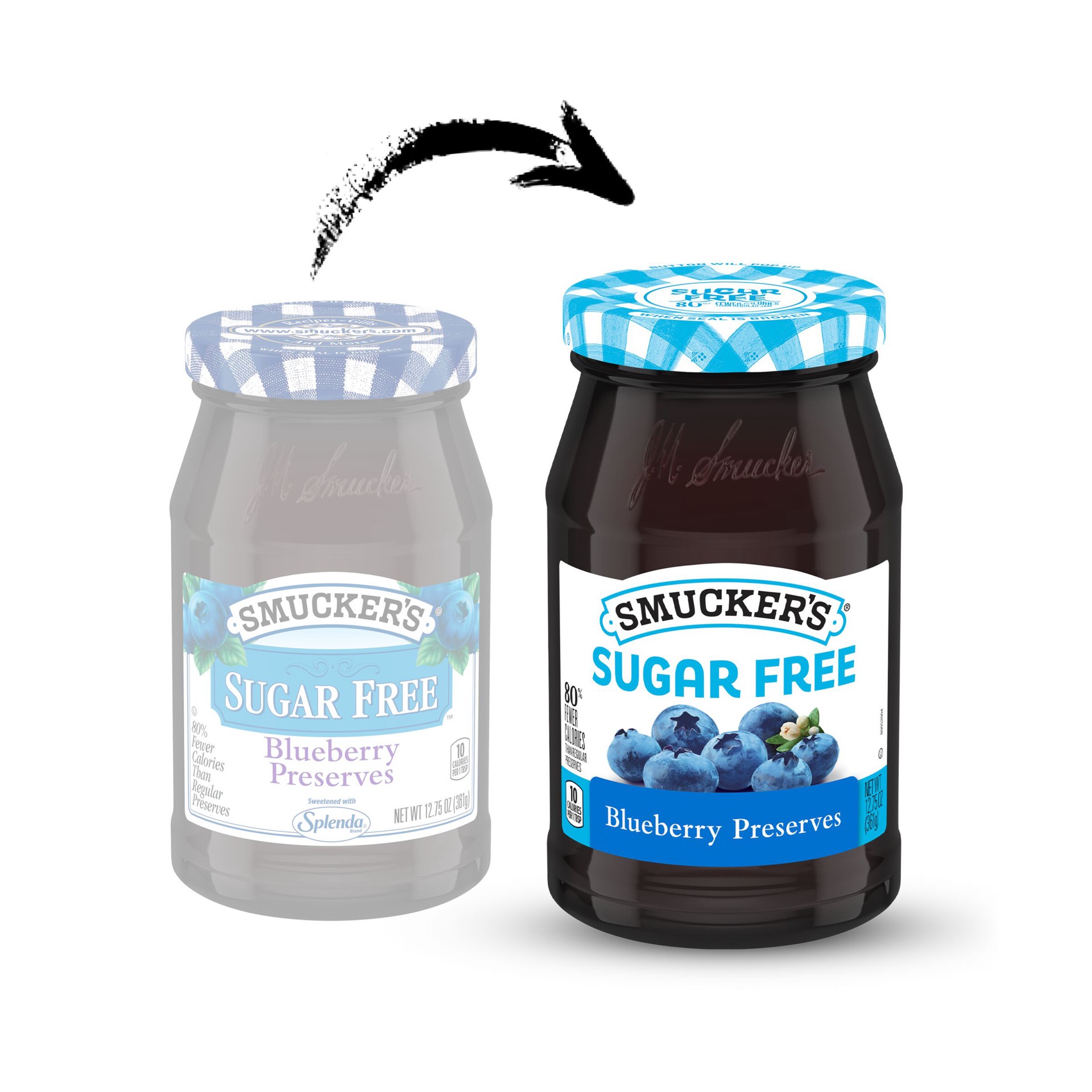 slide 2 of 7, Smucker's Sugar Free Blueberry Preserves with Splenda Brand Sweetener, 12.75 Ounces, 12.75 oz