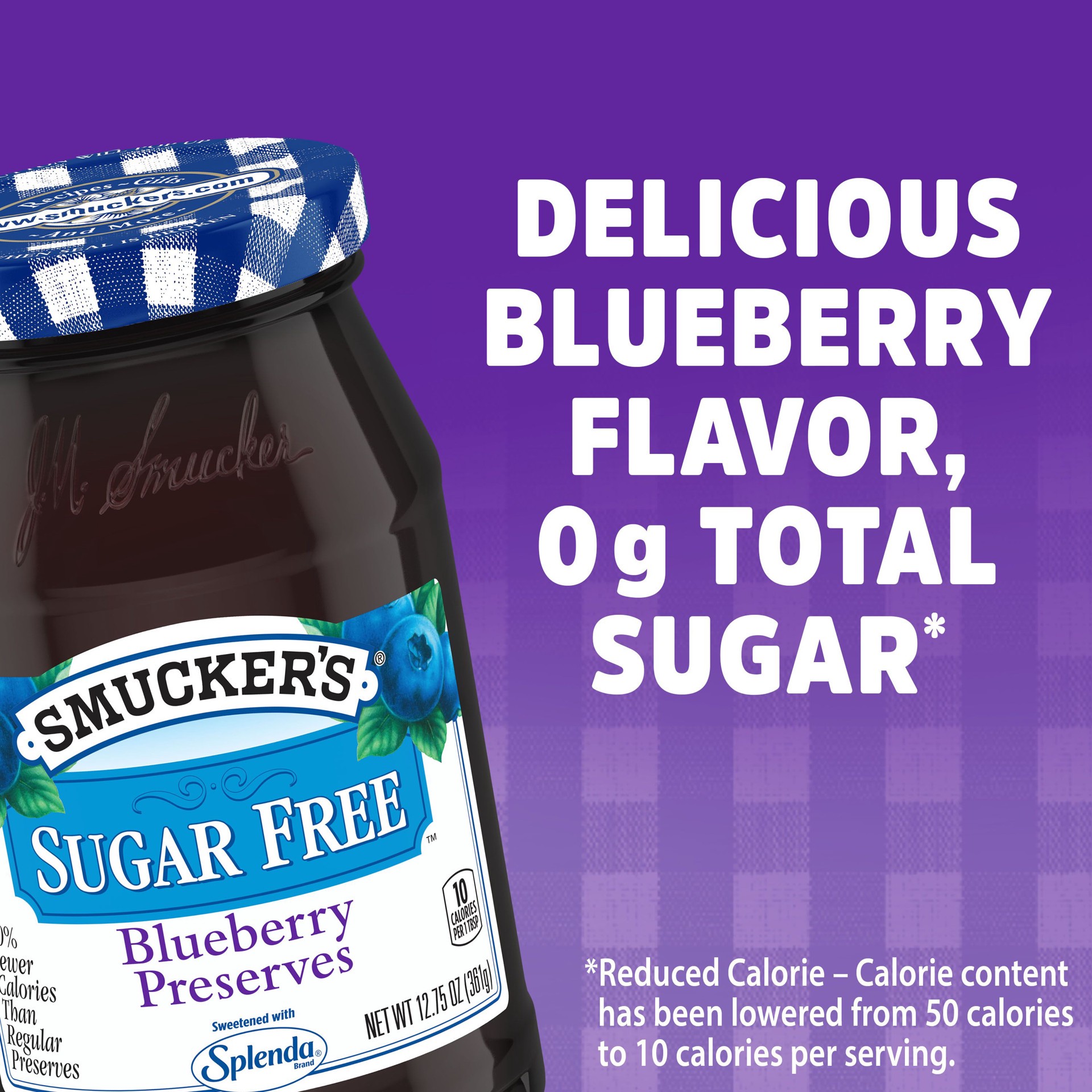 slide 6 of 7, Smucker's Sugar Free Blueberry Preserves with Splenda Brand Sweetener, 12.75 Ounces, 12.75 oz