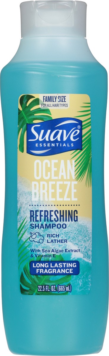 slide 8 of 9, Suave Essentials Refreshing Shampoo, Ocean Breeze Infused with Sea Algae Extract and Vitamin E, Hair Shampoo with a Long Lasting Fragrance 22.5 oz, 30 oz