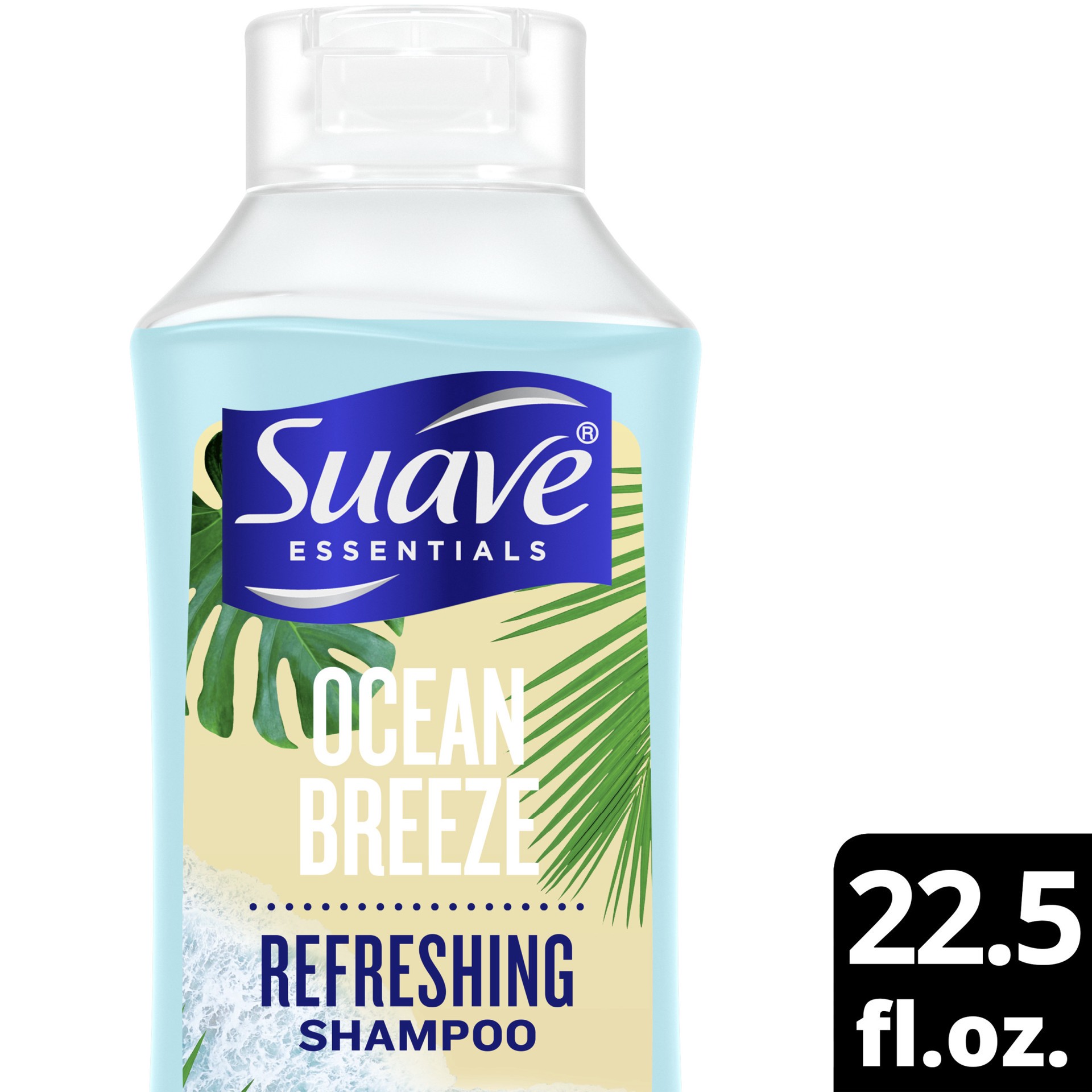 slide 1 of 9, Suave Essentials Refreshing Shampoo, Ocean Breeze Infused with Sea Algae Extract and Vitamin E, Hair Shampoo with a Long Lasting Fragrance 22.5 oz, 30 oz