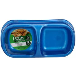 Paws Happy Life Small Plastic Double Diner Cat Dish