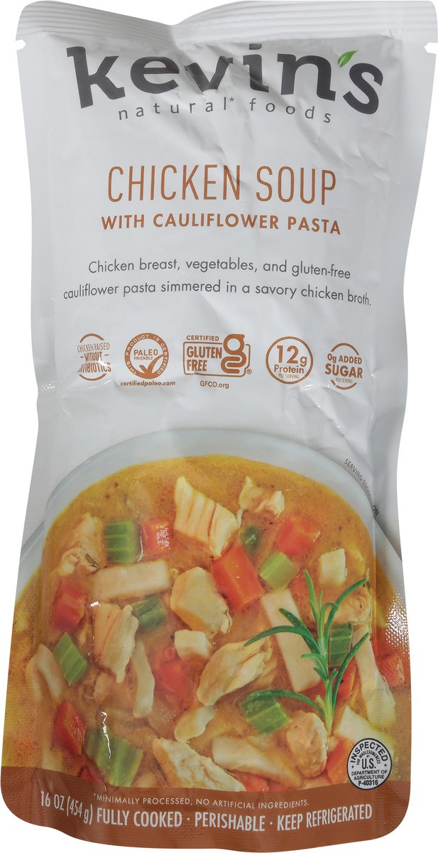 slide 7 of 13, Kevin's Natural Foods Chicken Soup with Cauliflower Pasta - 16 oz, 16 oz