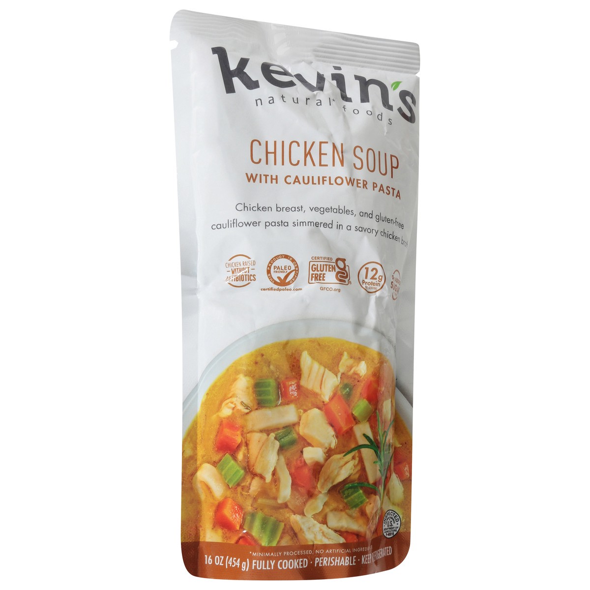 slide 2 of 13, Kevin's Natural Foods Chicken Soup with Cauliflower Pasta - 16 oz, 16 oz