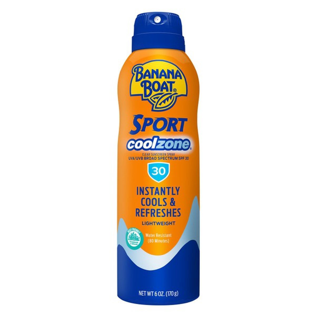 slide 1 of 1, Banana Boat Sport Cool Zone Clear Spray Sunscreen Broad Spectrum, 6 oz