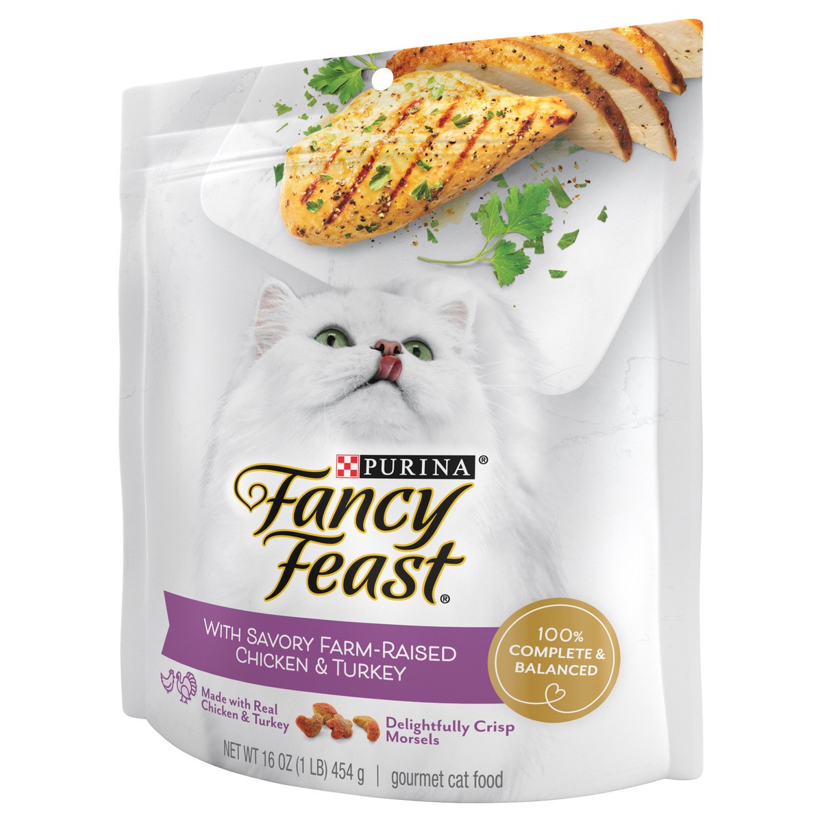 slide 7 of 9, Fancy Feast Purina Fancy Feast Dry Cat Food with Savory Chicken and Turkey, 