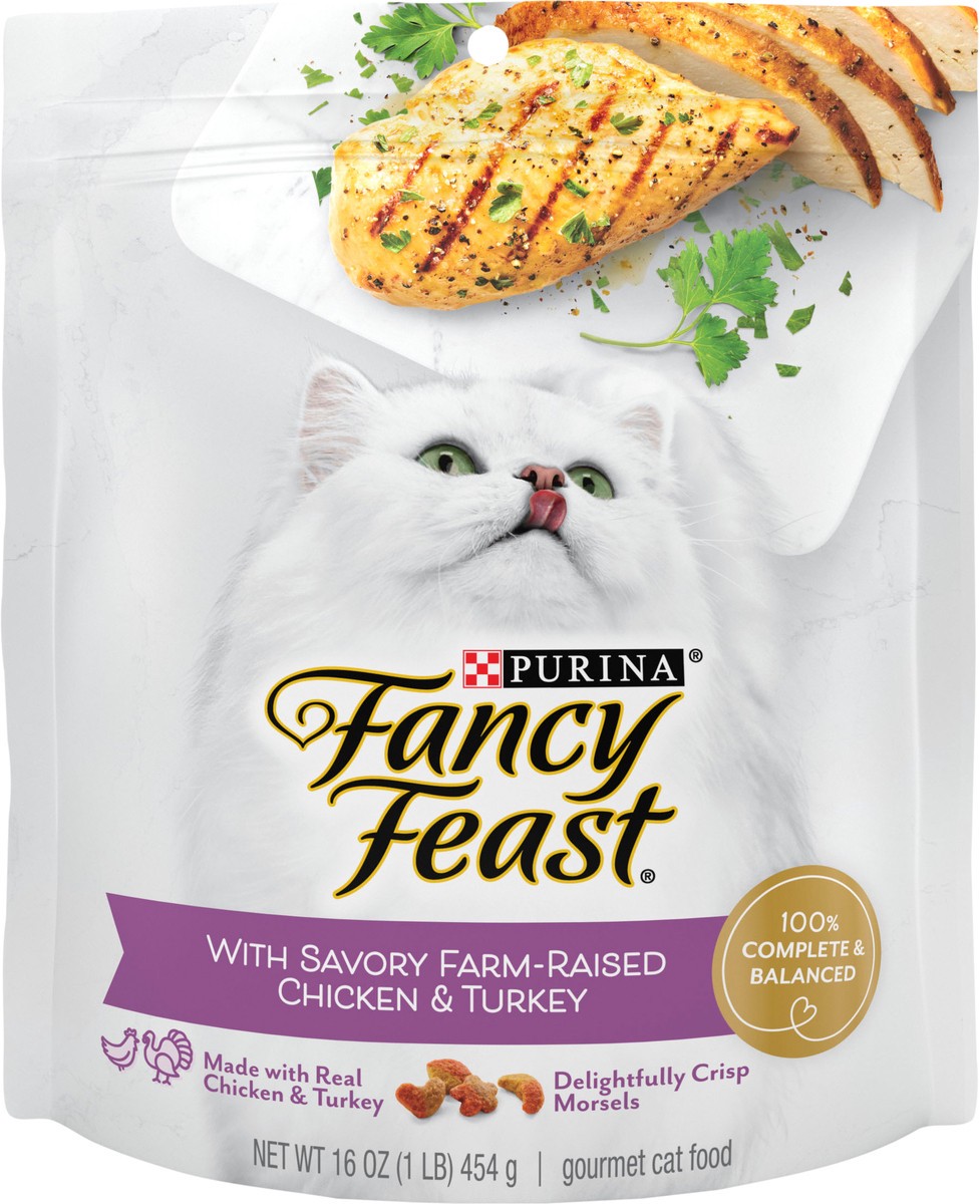 slide 4 of 9, Fancy Feast Purina Fancy Feast Dry Cat Food with Savory Chicken and Turkey, 