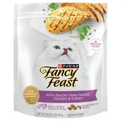 Purina Fancy Feast Dry Cat Food with Savory Farm-Raised Chicken and Turkey