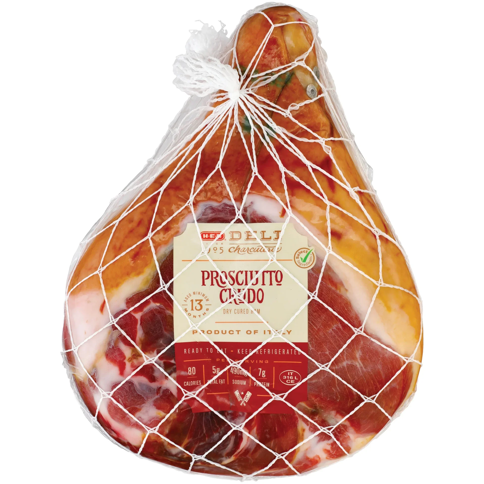 slide 1 of 1, H-E-B Deli Prosciutto Crudo Dry Cured Ham, Custom Sliced, per lb