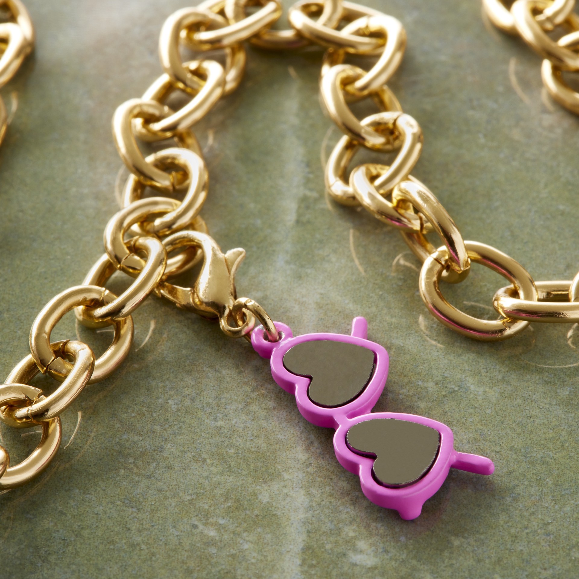 slide 2 of 4, Charmalong Pink Heart Shaped Sunglasses Charm By Bead Landing, 1.5 in x 0.8 in x 0.25 in